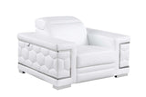 Favo White Leather Living Room Set