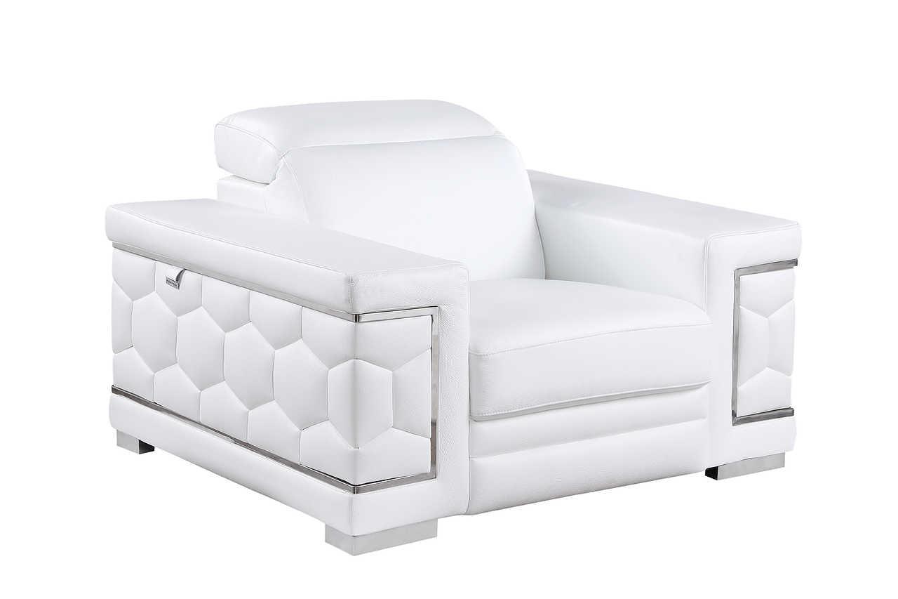 Favo White Leather Chair