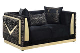Monaco Black Velvet Living Room Set