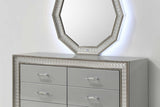 Dubai Metallic Silver LED Panel Bedroom Set