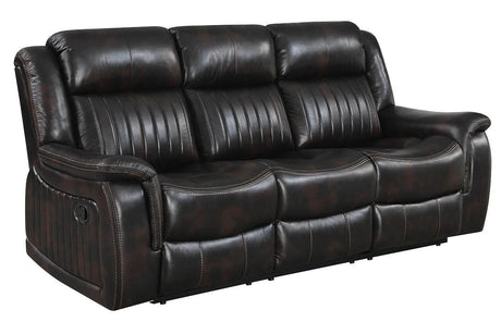 Lavon Brown Modern Wood, Engineered Wood Faux Leather Upholstered 3Pcs Livingroom Set - Ella Furniture
