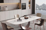 71" Faux Marble Top Dining Table