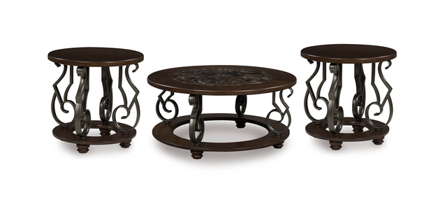 Dark Brown Coffee Table and End Table Set — product view