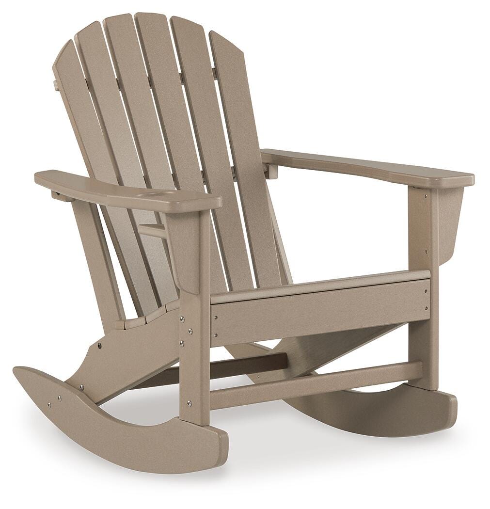 Sundown Treasure Driftwood 2 Outdoor Chairs with End Table — angled view