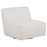 Badoer Faux Fur Swivel Accent Chair Ecru — product view