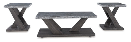 Weathered Gray Faux Marble 3-Piece Coffee Table Set — product image 2