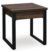 Wickman Falls Dark Brown End Table — back view