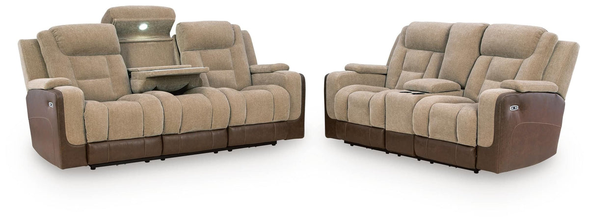 Mixed Brownstone Motion Sofa and Loveseat — product image 4