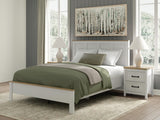 Kerisden White/Brown Queen Panel Complete Bed Frame — product view