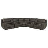 Marcell 7-Piece L-Shaped Power Reclining Sectional with Dual Consoles Grey — product view