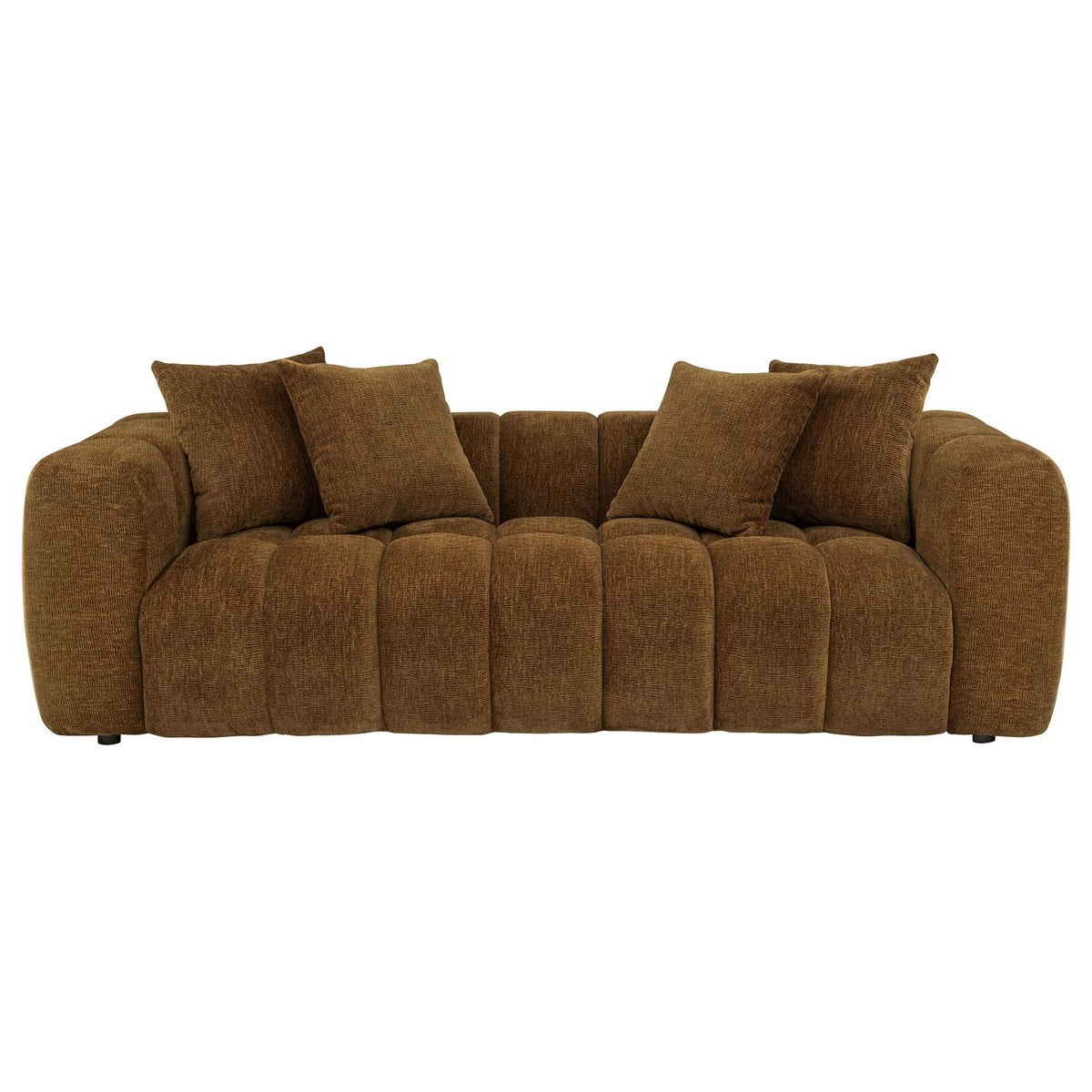 Lazaro 3-piece Fabric Upholstered Wide Channel Sofa Set Bronze — product image 4