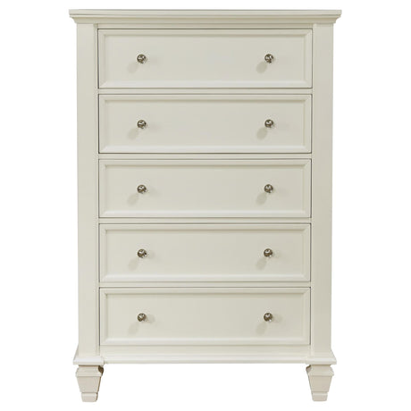 Sandy Beach White Queen Panel Bed Bedroom Set with Dresser, Mirror, NightStand, and Chest — product image 30