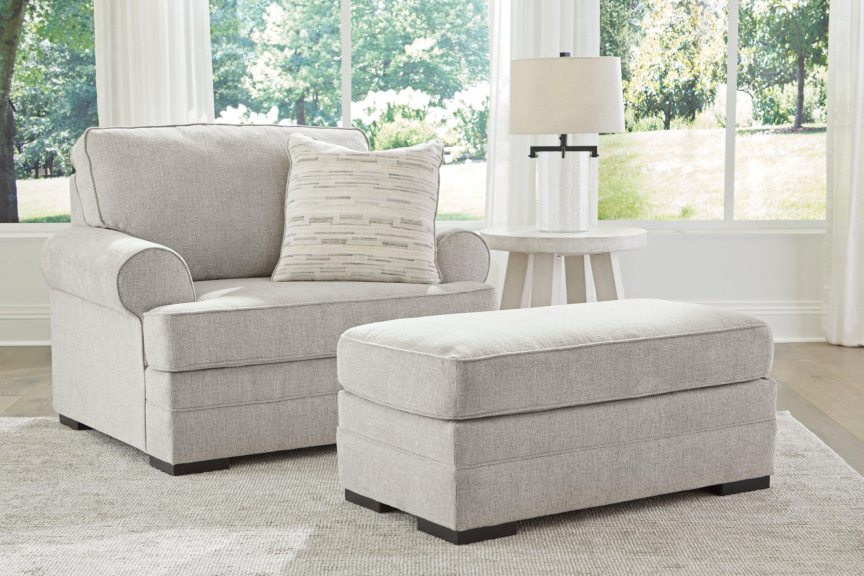 Eastonbridge Shadow Chair and Ottoman - Ella Furniture