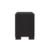 Bellante Black Modern Contemporary Solid Wood And Veneers Bookcase Storage LED Bedroom Set - Ella Furniture