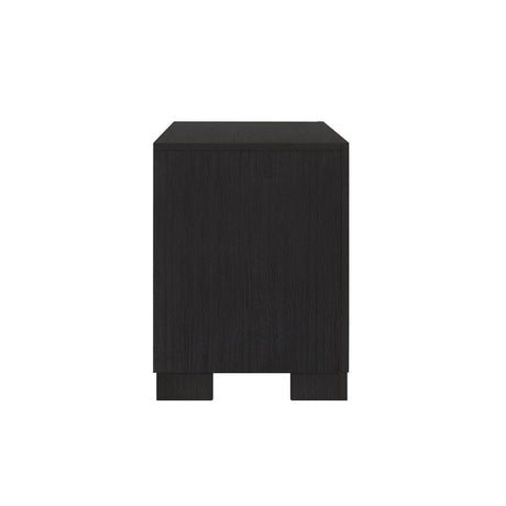 Bellante Black Modern Contemporary Solid Wood And Veneers Bookcase Storage LED Bedroom Set - Ella Furniture