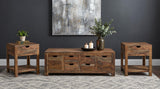 Esther 3-Piece Solid Sheesham Coffee and End Table Set Natural — product view