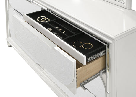 Eden White Modern Contemporary Solid Wood 5-Drawers Chest - Ella Furniture