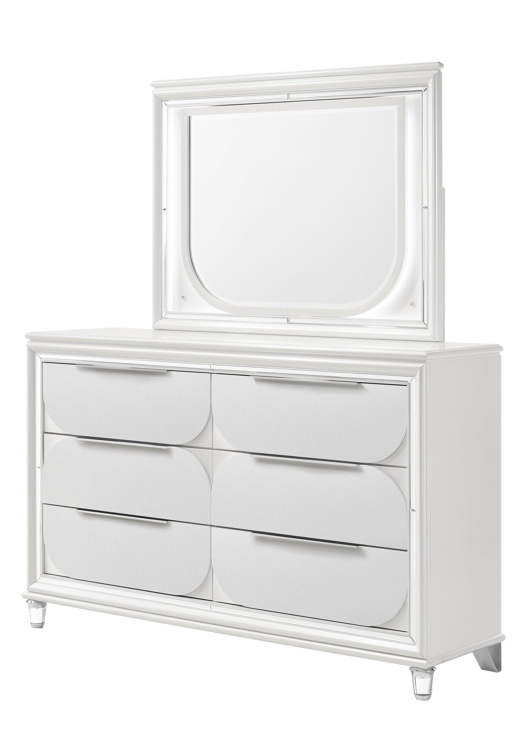 Eden White Modern Contemporary Solid Wood 5-Drawers Chest - Ella Furniture