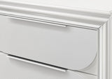 Eden White Modern Contemporary Solid Wood Velvet Upholstered LED King Bed - Ella Furniture