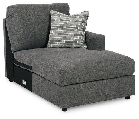 Edenfield Charcoal 3-Piece Sectional With Ottoman - Ella Furniture