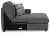 Edenfield Charcoal 3-Piece Sectional With Ottoman - Ella Furniture