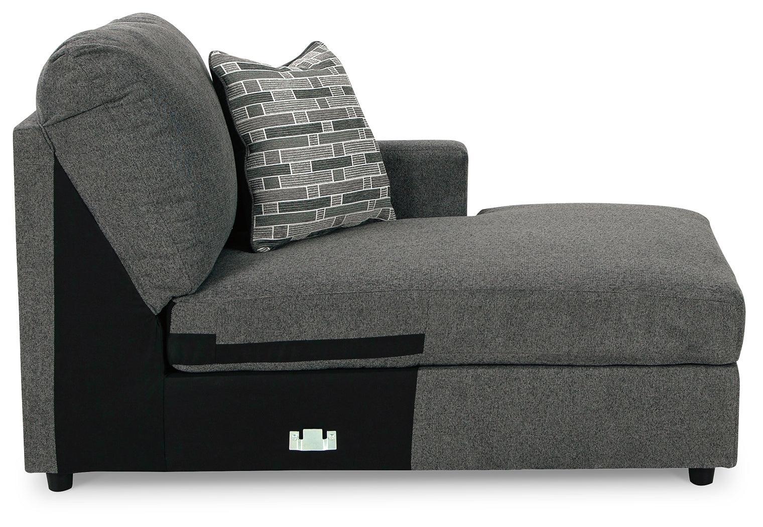 Edenfield Charcoal 3-Piece Sectional With Ottoman - Ella Furniture