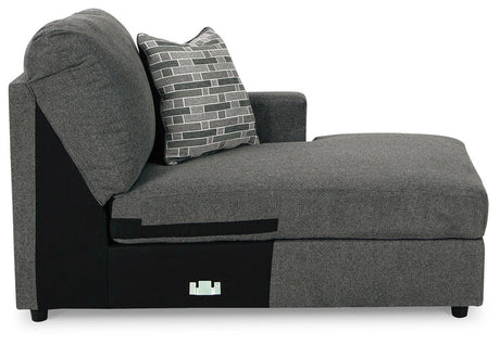 Edenfield Charcoal 3-Piece Sectional With Ottoman - Ella Furniture
