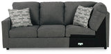 Edenfield Charcoal 3-Piece Sectional With Ottoman - Ella Furniture