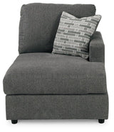 Edenfield Charcoal 3-Piece Sectional With Ottoman - Ella Furniture