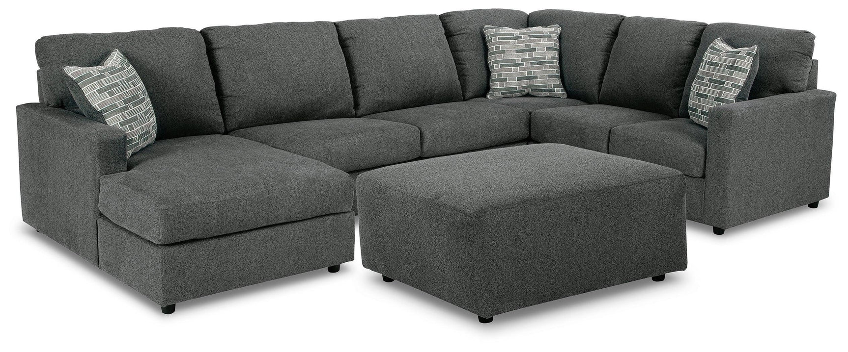 Edenfield Charcoal 3-Piece Sectional With Ottoman PKG014851 - 29003S1 | 2900308 - Ella Furniture