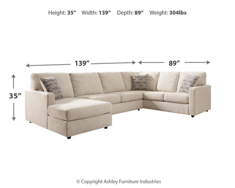 Edenfield Linen 3-Piece Sectional With Ottoman PKG014853 - 29004S1 | 2900408 - Ella Furniture