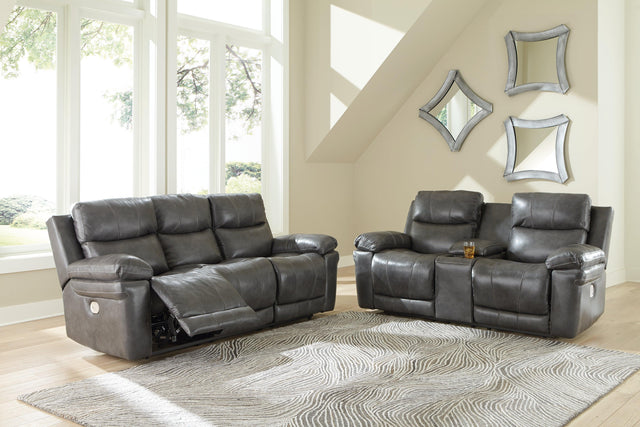 Edmar Charcoal Sofa And Loveseat - Ella Furniture