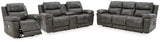 Edmar Charcoal Sofa, Loveseat And Recliner - Ella Furniture