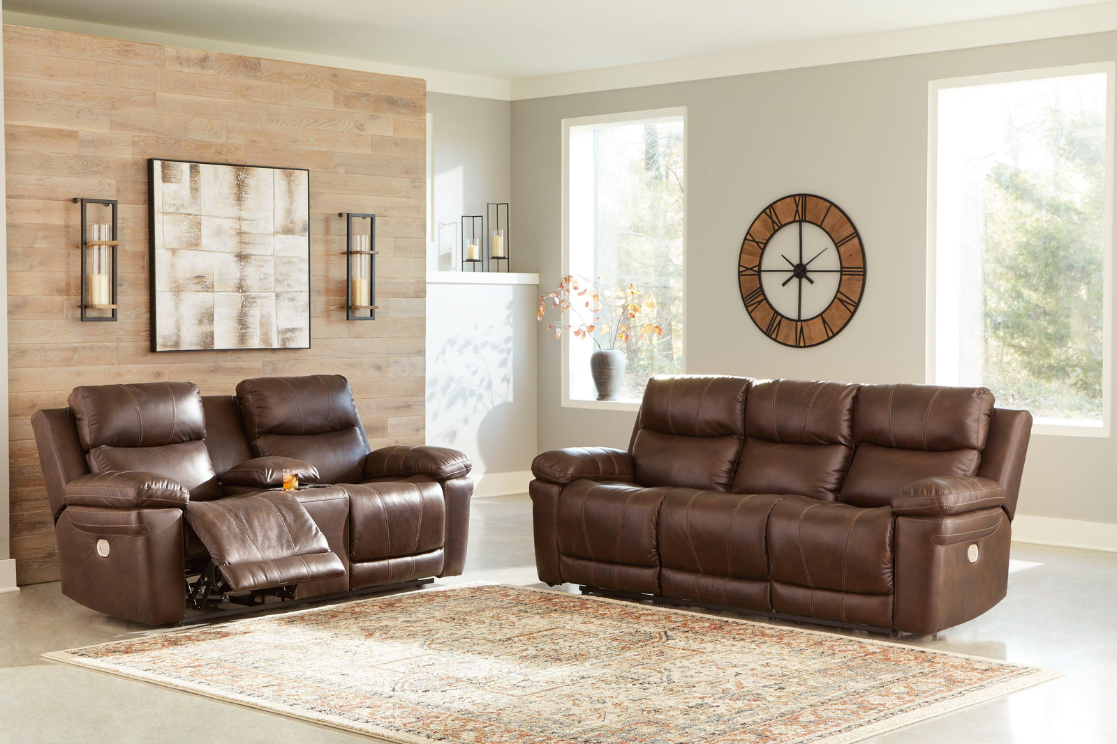 Edmar Chocolate Sofa And Loveseat - Ella Furniture