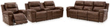 Edmar Chocolate Sofa, Loveseat And Recliner - Ella Furniture