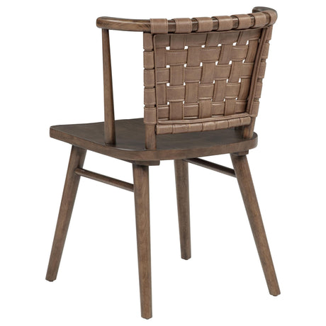 Tallis Brown Woven Leatherette Back Dining Side Chair Set of 2 — product image 6