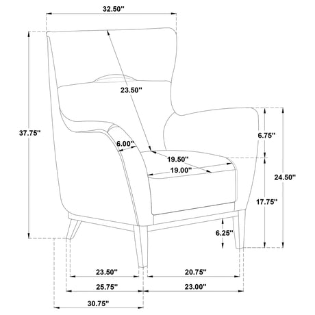 Catala Upholstered High Back Accent Chair Stone and Coffee — product image 13