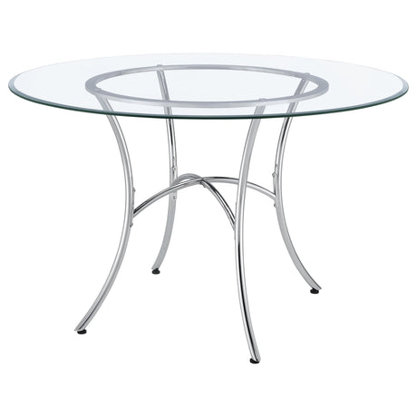 Kline 48-inch Round Glass Top Dining Table Chrome — product image 3