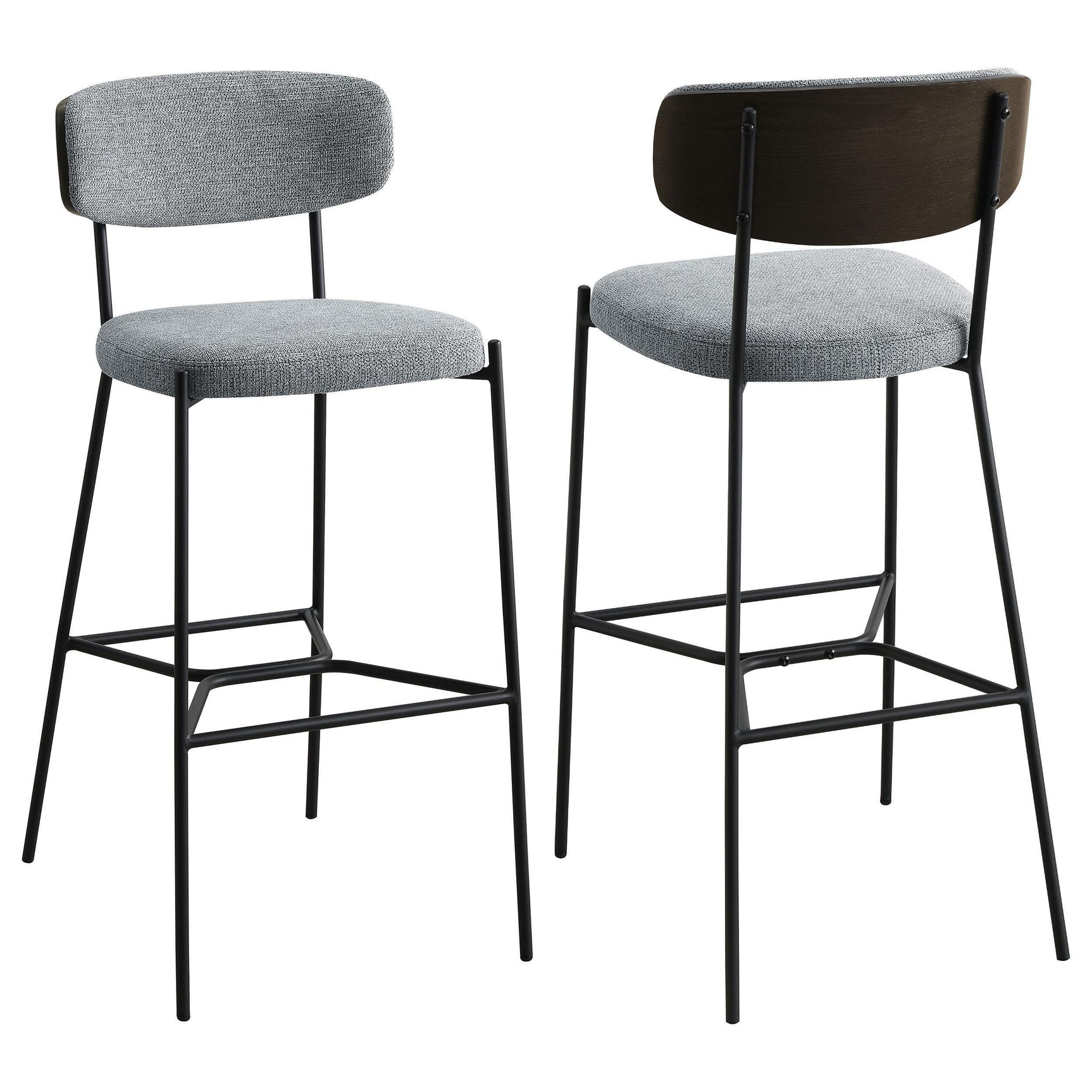 Elison Pub Height Bar Stool Grey (Set of 2) 182647 - Ella Furniture