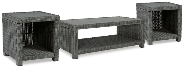 Elite Gray Park Outdoor Coffee Table With 2 End Tables - Ella Furniture