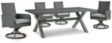 Elite Gray Park Outdoor Dining Table and 4 Chairs - Ella Furniture