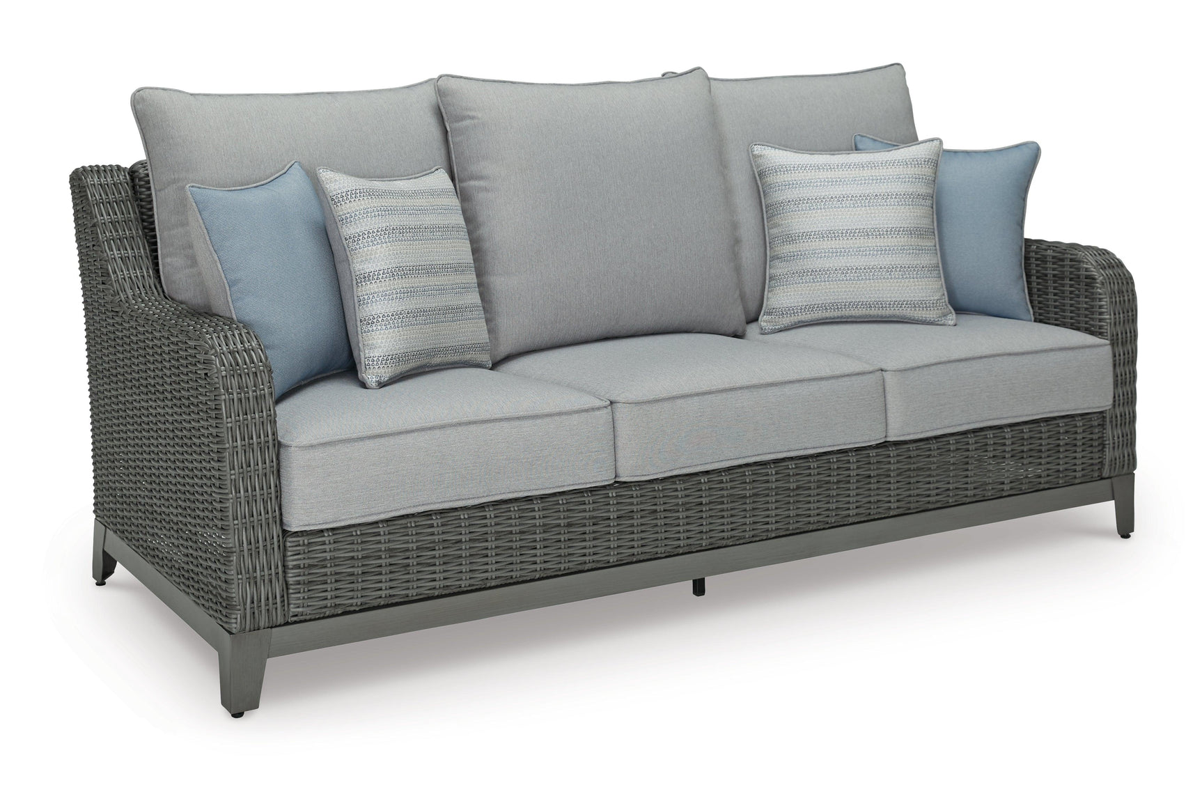 Elite Gray Park Outdoor Sofa And 2 Chairs With Coffee Table - Ella Furniture