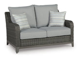 Elite Gray Park Outdoor Sofa And Loveseat - Ella Furniture