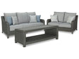 Elite Gray Park Outdoor Sofa And Loveseat With Coffee Table - Ella Furniture