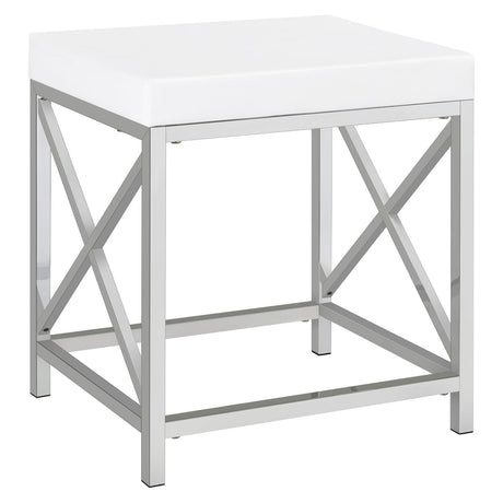 Eliza 2-Piece Vanity Set With Hollywood Lighting White And Chrome 936164 - Ella Furniture