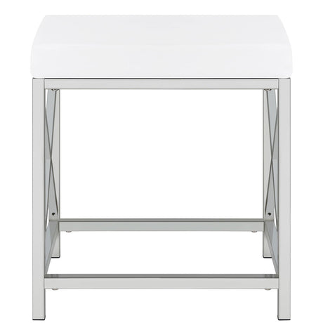 Eliza 2-Piece Vanity Set With Hollywood Lighting White And Chrome 936164 - Ella Furniture