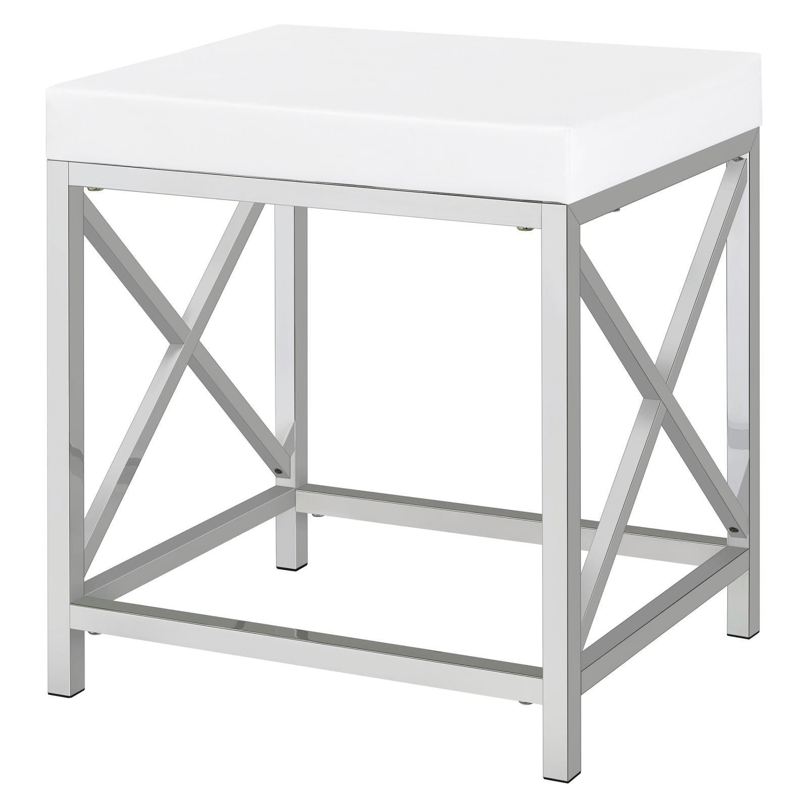 Eliza 2-Piece Vanity Set With Hollywood Lighting White And Chrome 936164 - Ella Furniture