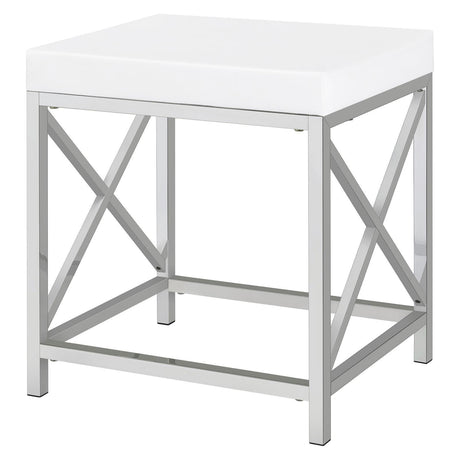 Eliza 2-Piece Vanity Set With Hollywood Lighting White And Chrome 936164 - Ella Furniture
