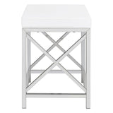 Eliza 2-Piece Vanity Set With Hollywood Lighting White And Chrome 936164 - Ella Furniture