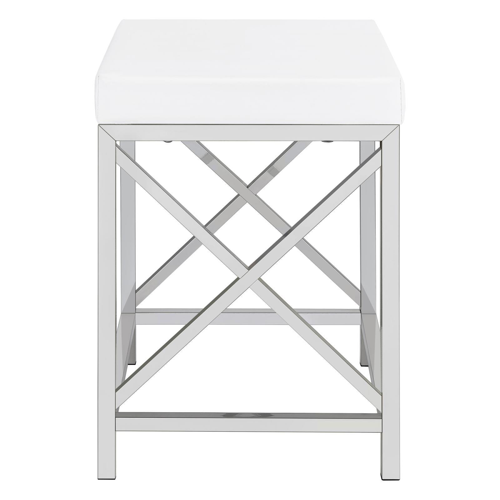 Eliza 2-Piece Vanity Set With Hollywood Lighting White And Chrome 936164 - Ella Furniture